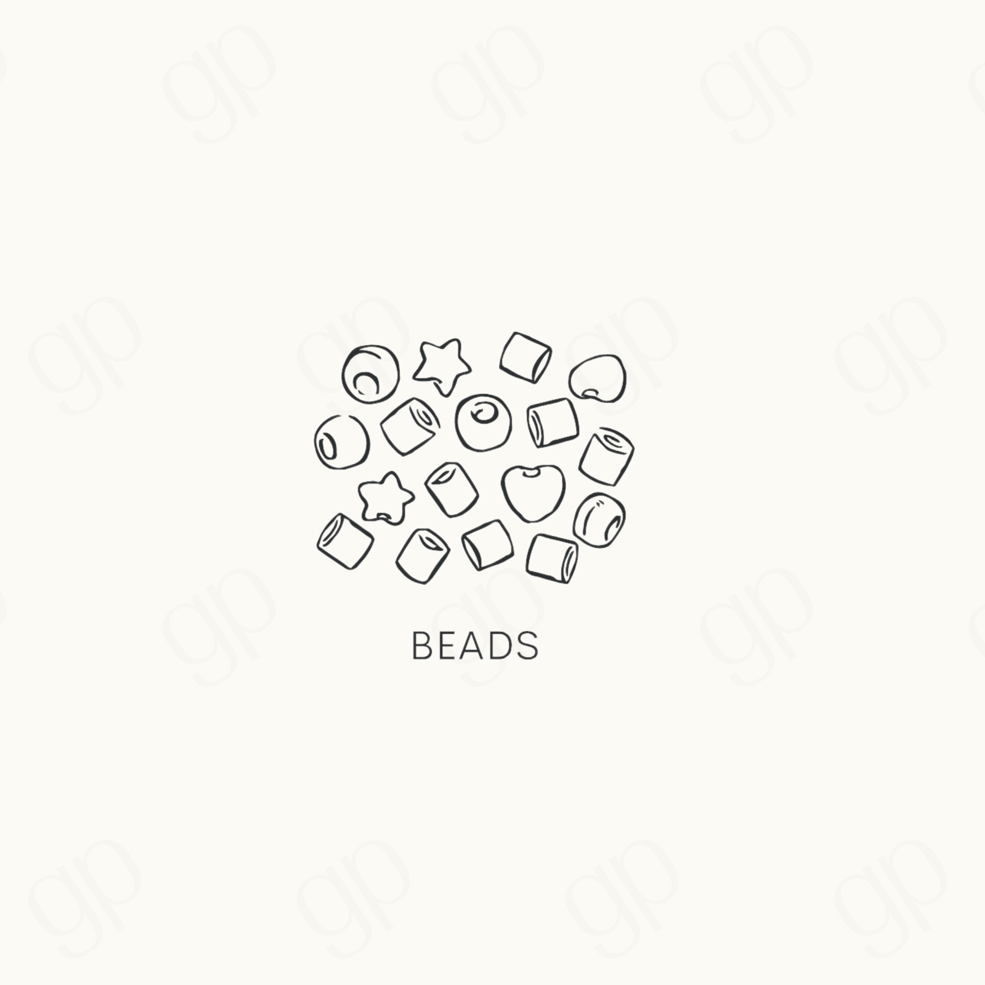 Beads - Black Line - sticker label