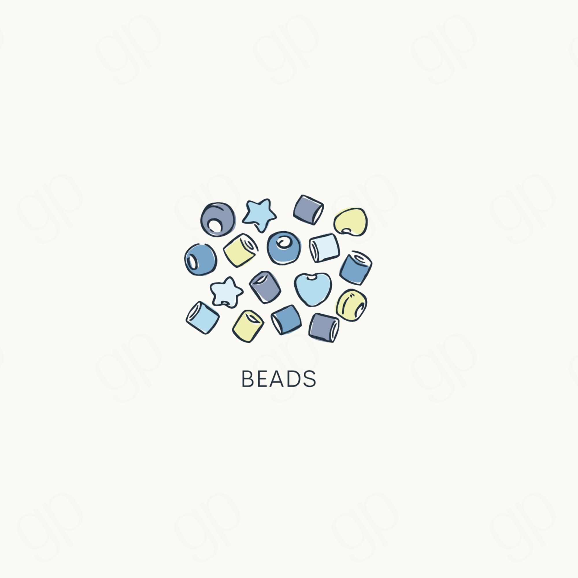 Beads Labels - Blue - sticker label