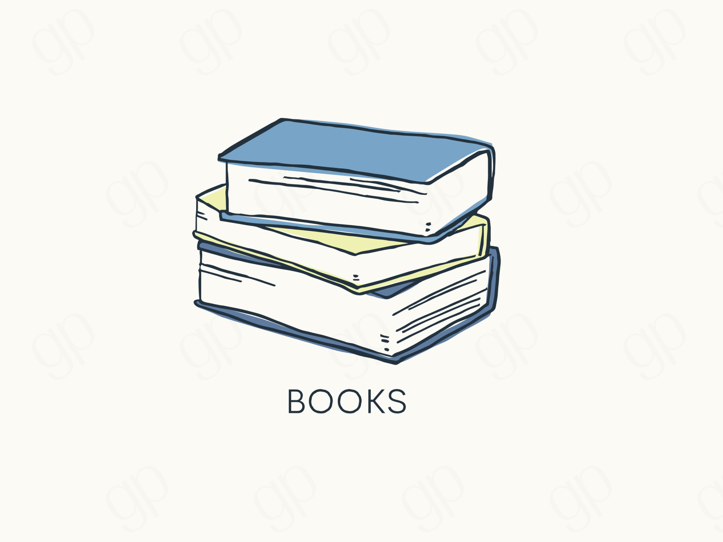Books Style a Labels - Blue - sticker label