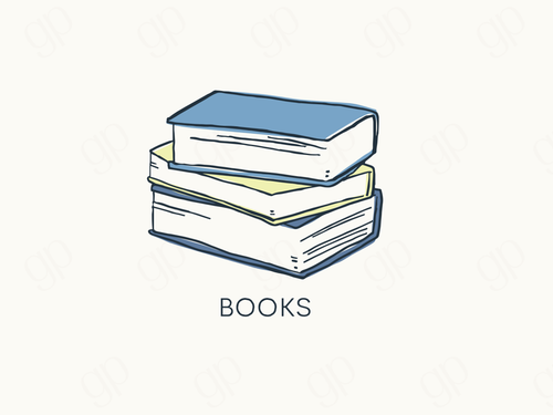 Books Style a Labels - Blue - sticker label