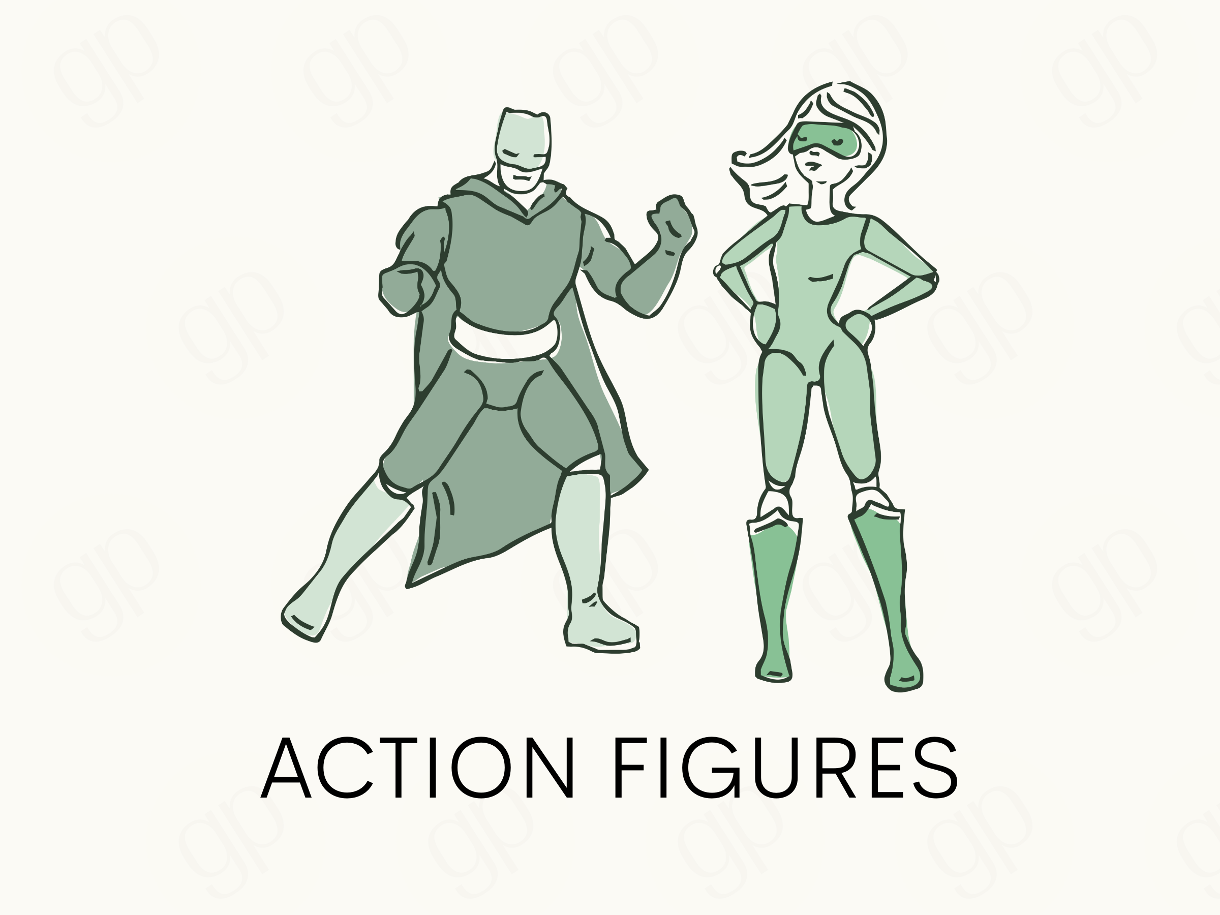 Action Figures Labels - sticker label