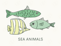 Sea Animals Labels - sticker label
