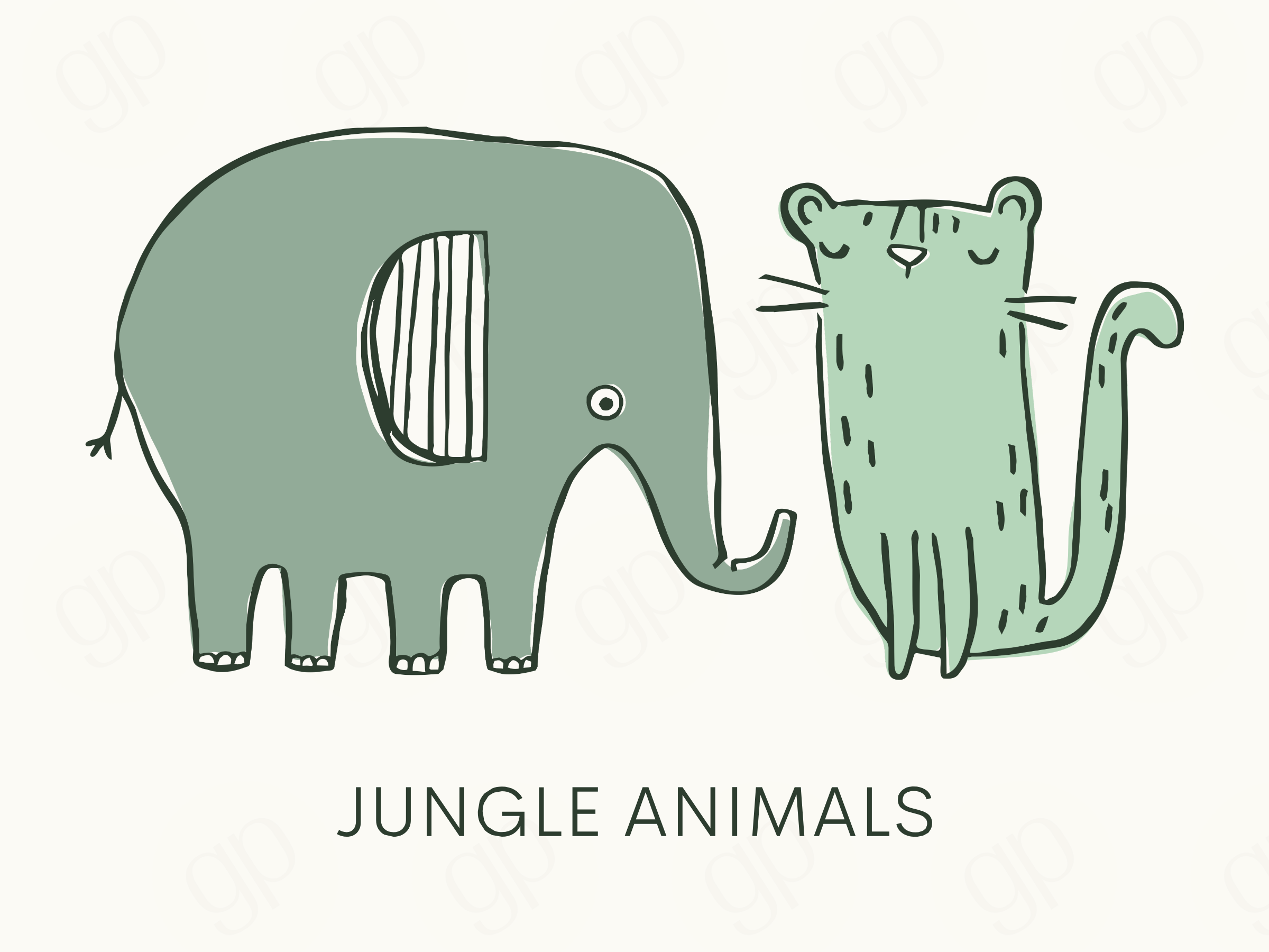 Jungle Animals Labels - sticker label