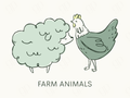 Farm Animals Labels - sticker label