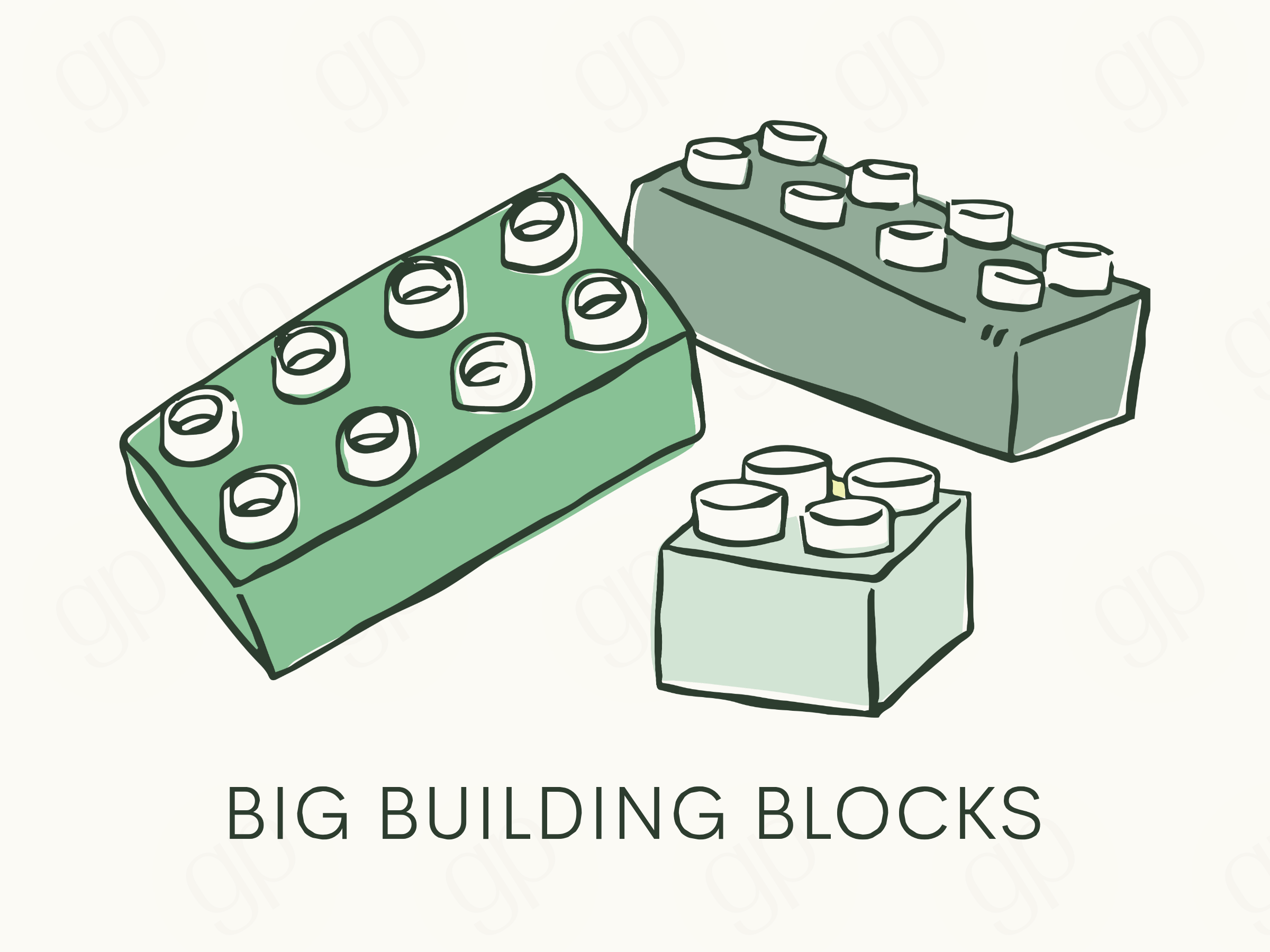 Big Building Blocks Labels - sticker label