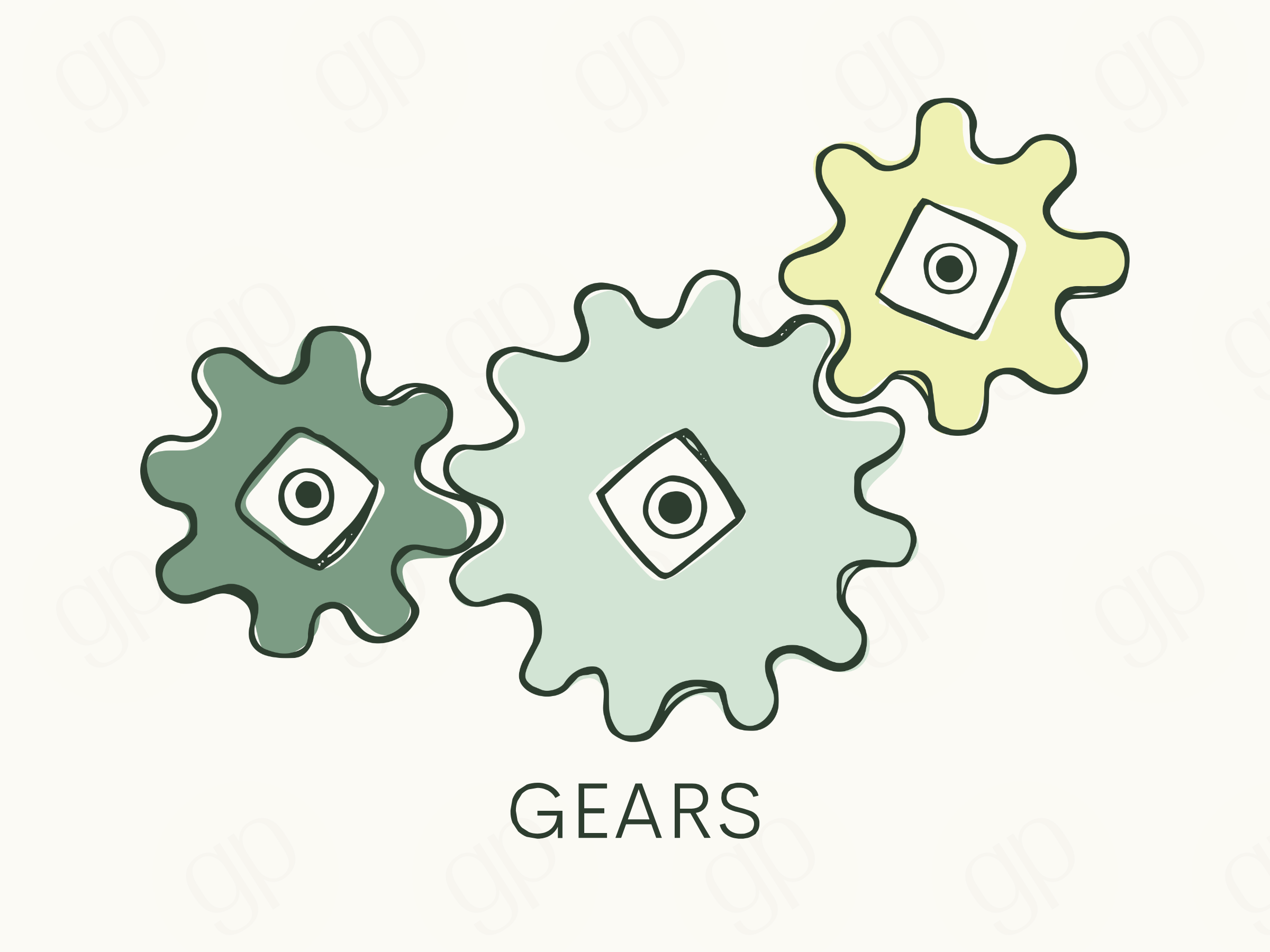 Gears Labels - sticker label