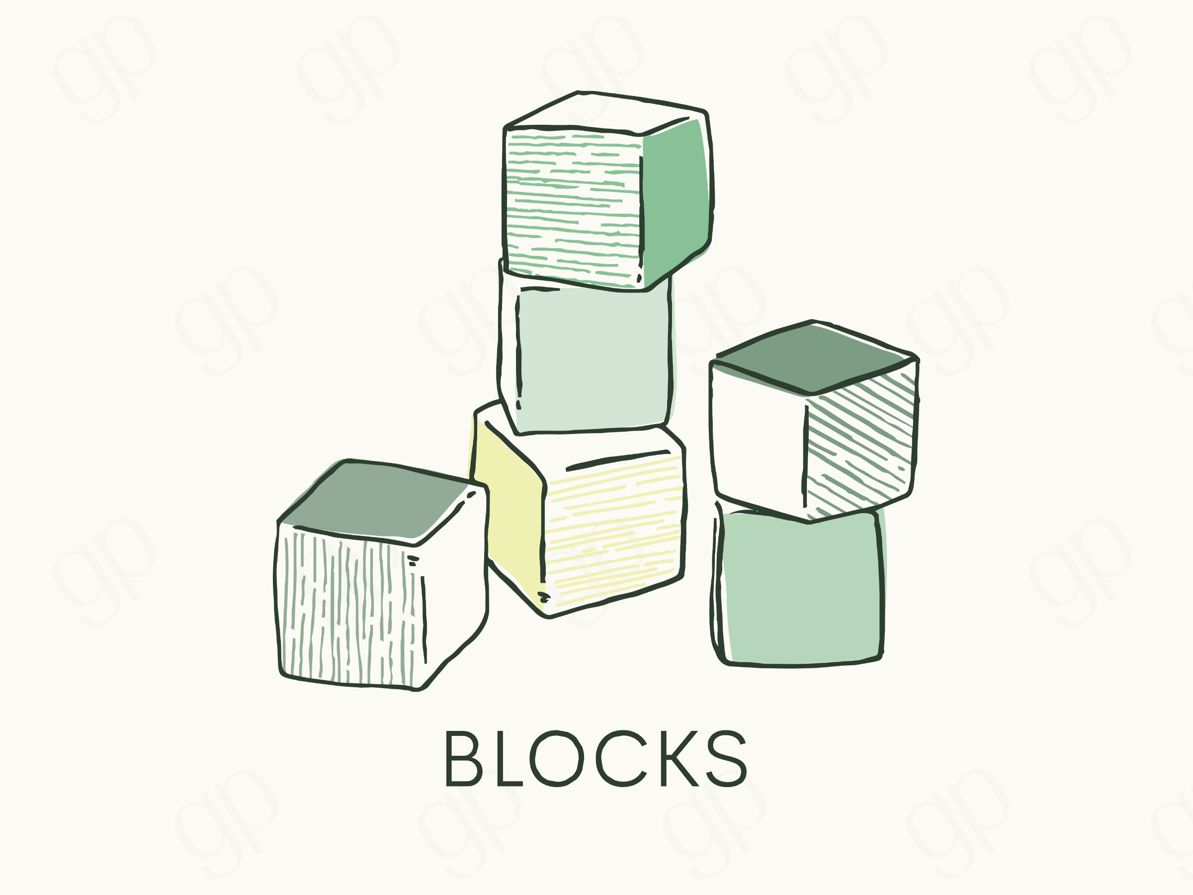 Blocks B Labels - sticker label
