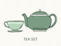 Tea Set Labels - sticker label