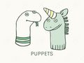 Puppets Labels - sticker label