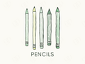 Pencils Labels - sticker label