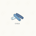 Chalk Labels - Blue - sticker label