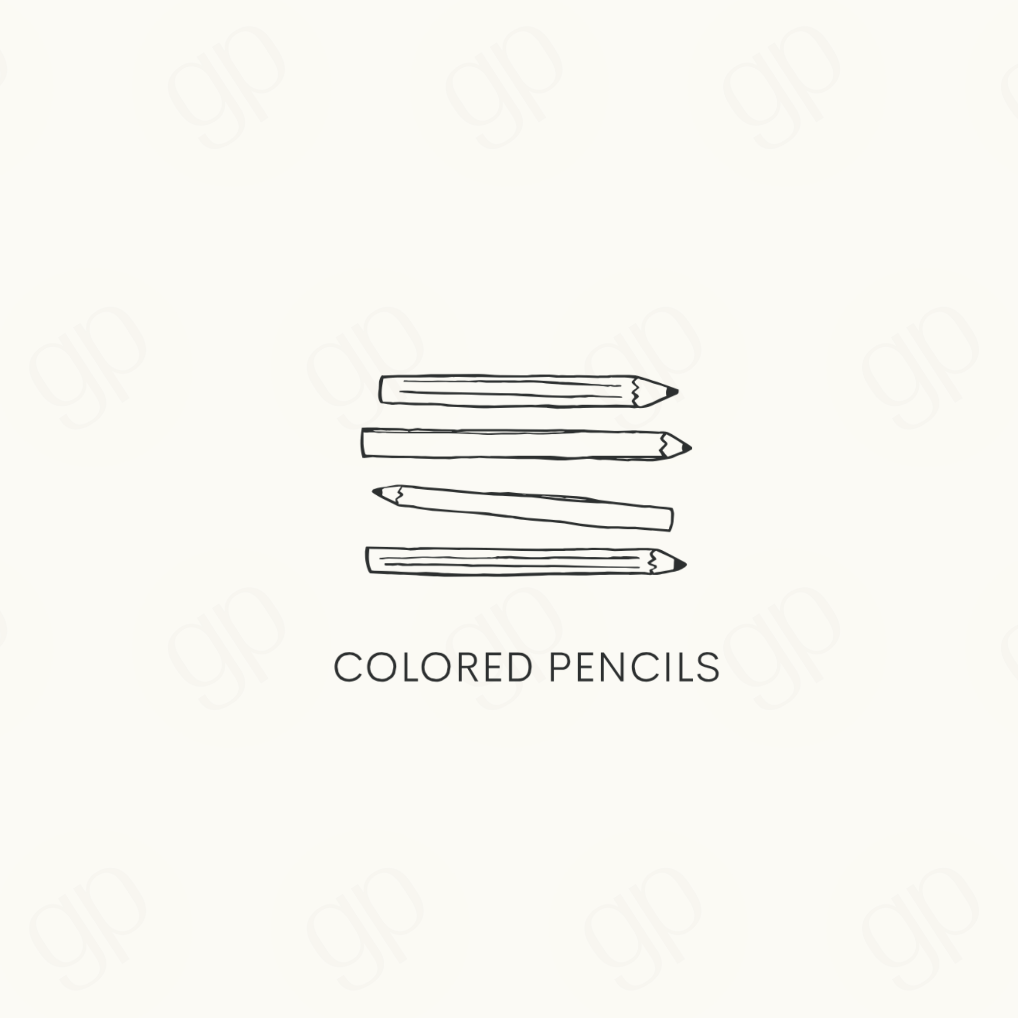 Colored Pencils - Black Line - sticker label