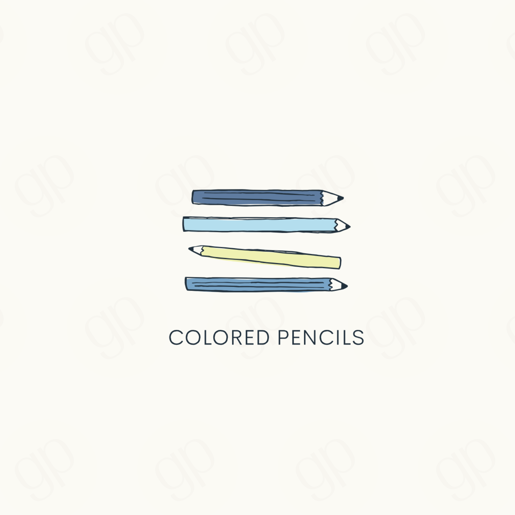 Colored Pencils Labels - Blue - sticker label