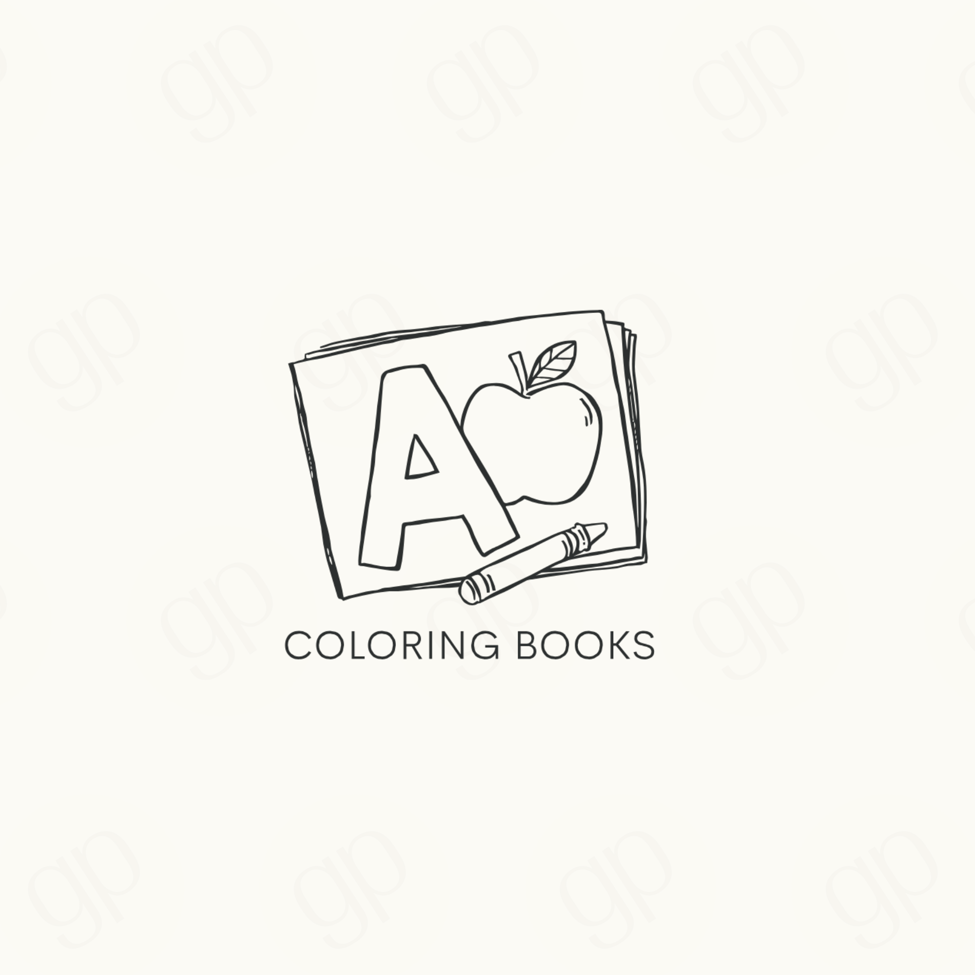 Coloring Books - Black Line - sticker label