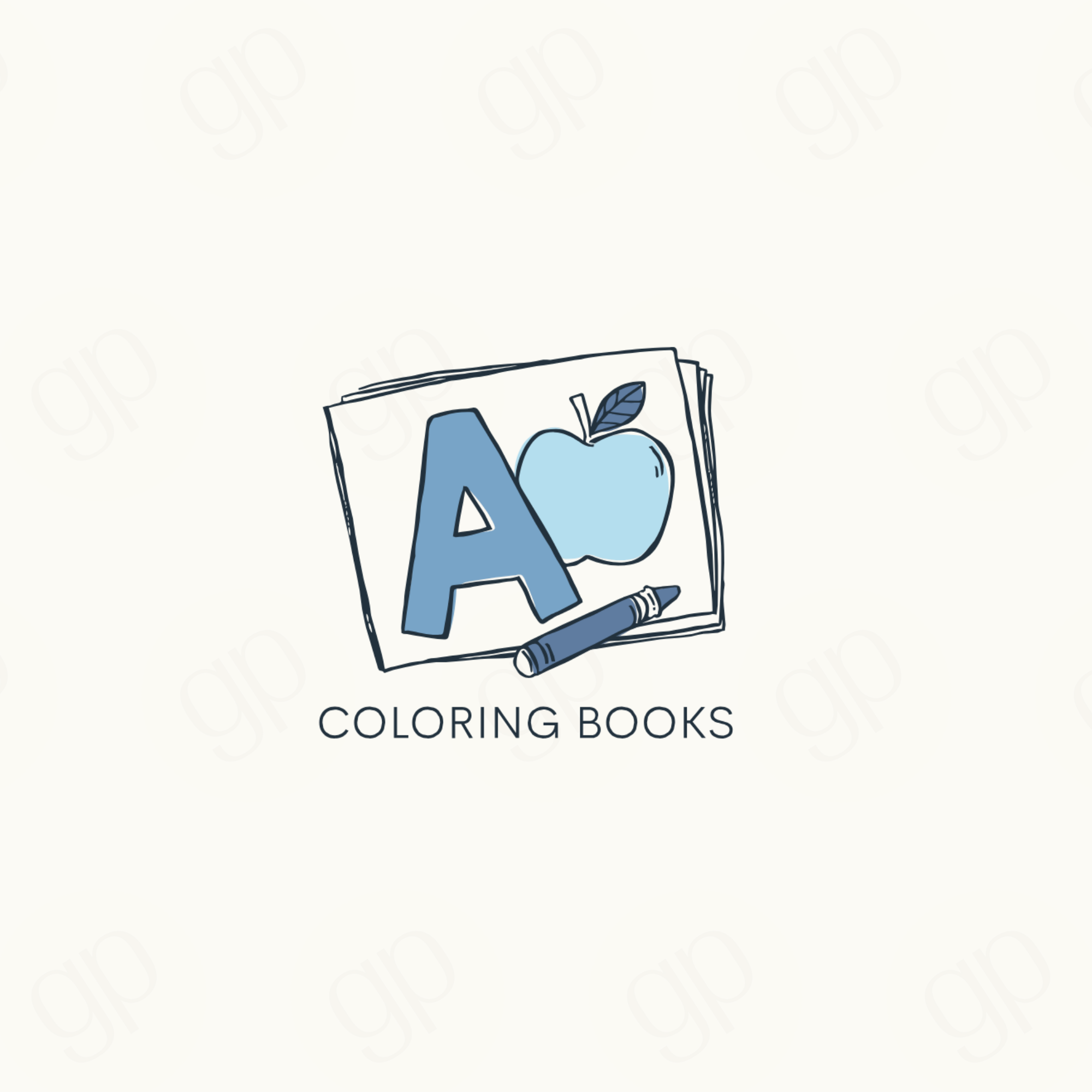 Coloring Books Labels - Blue - sticker label