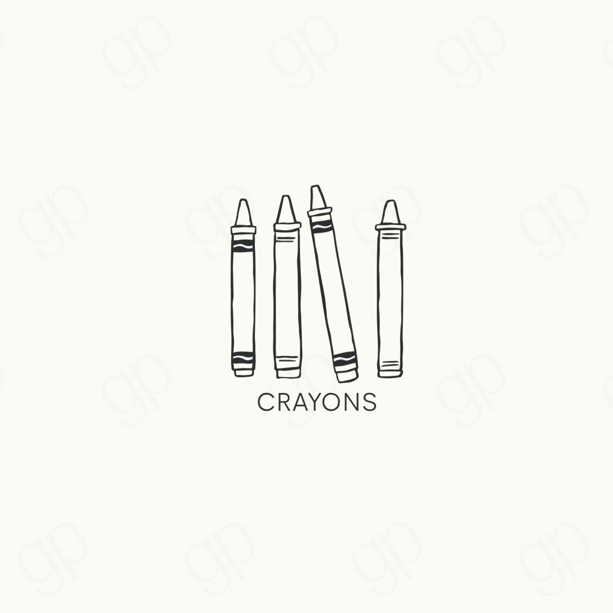 Crayons - Black Line - sticker label
