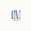 Crayons Labels - Blue - sticker label