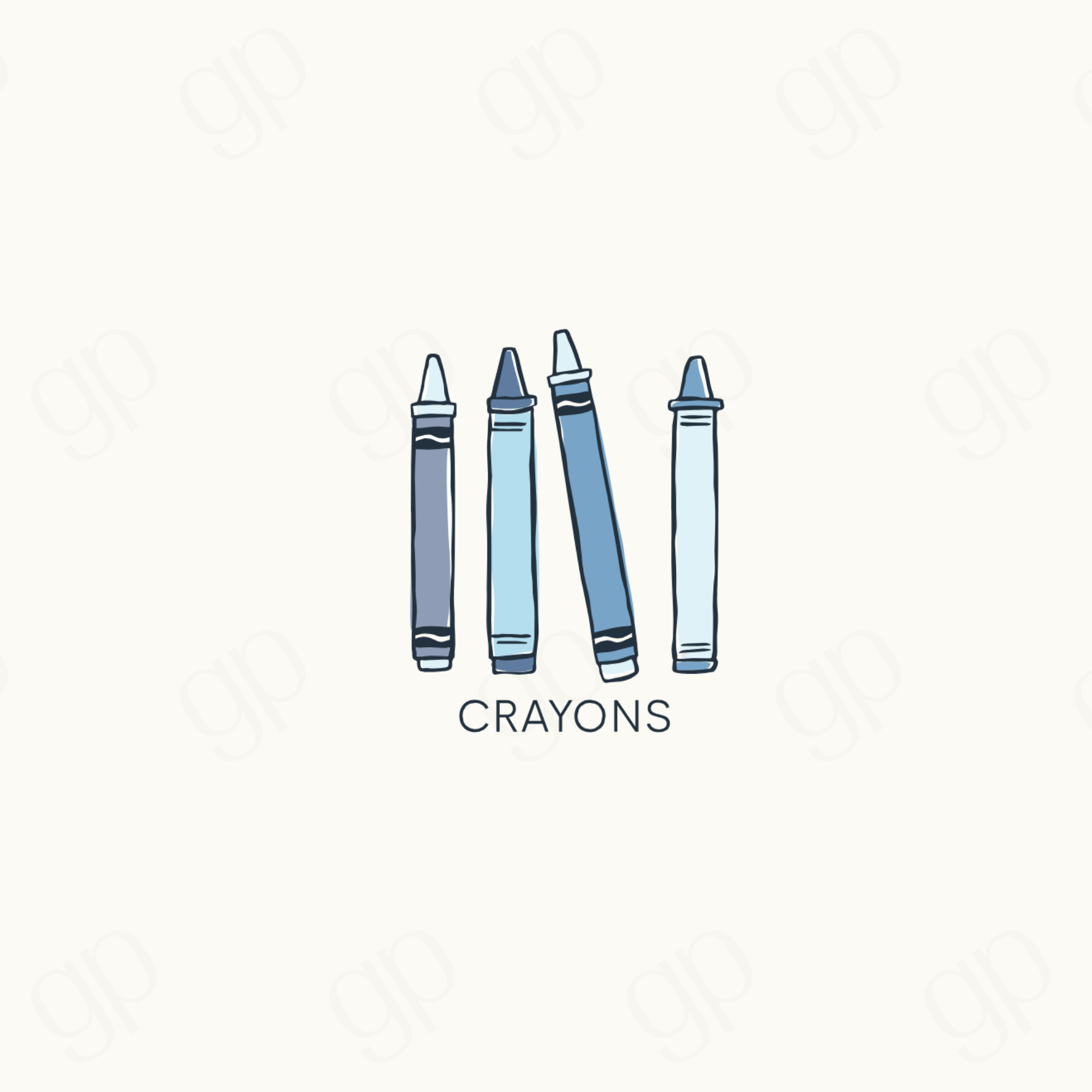 Crayons Labels - Blue - sticker label