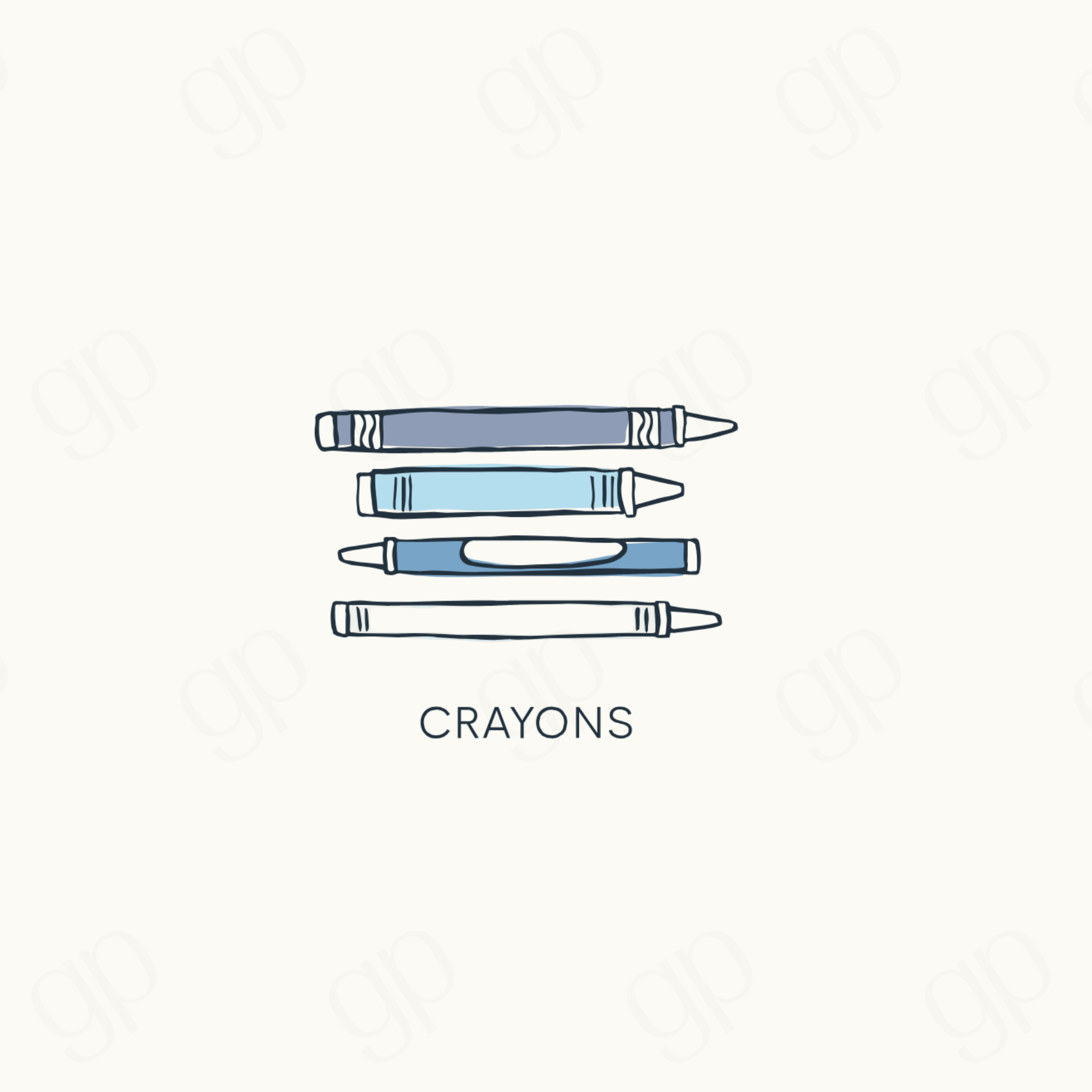 Crayons - Blue - sticker label