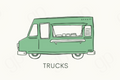 Trucks - Style B - Green - sticker label