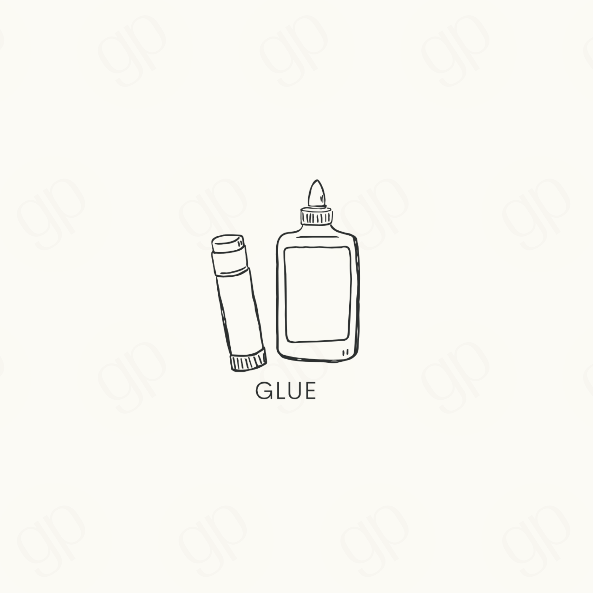 Glue - Black Line - sticker label