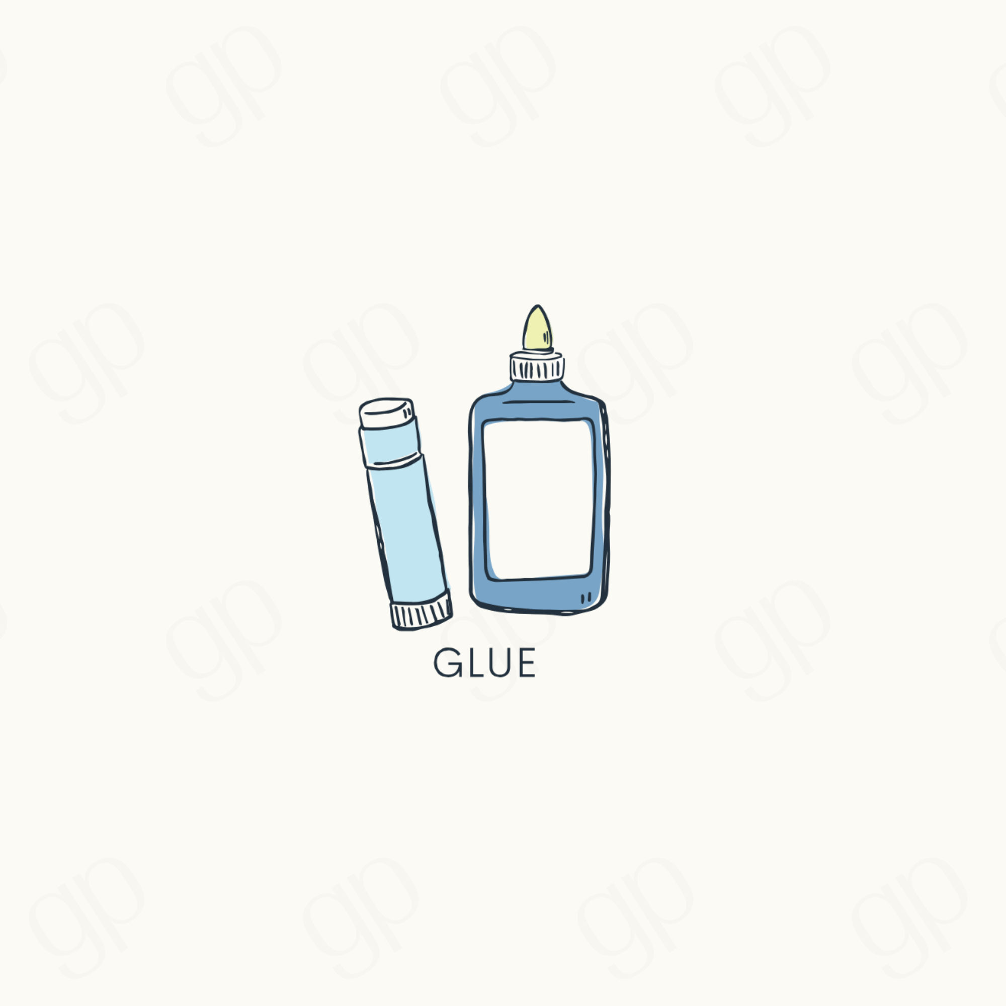 Glue Labels - Blue - sticker label