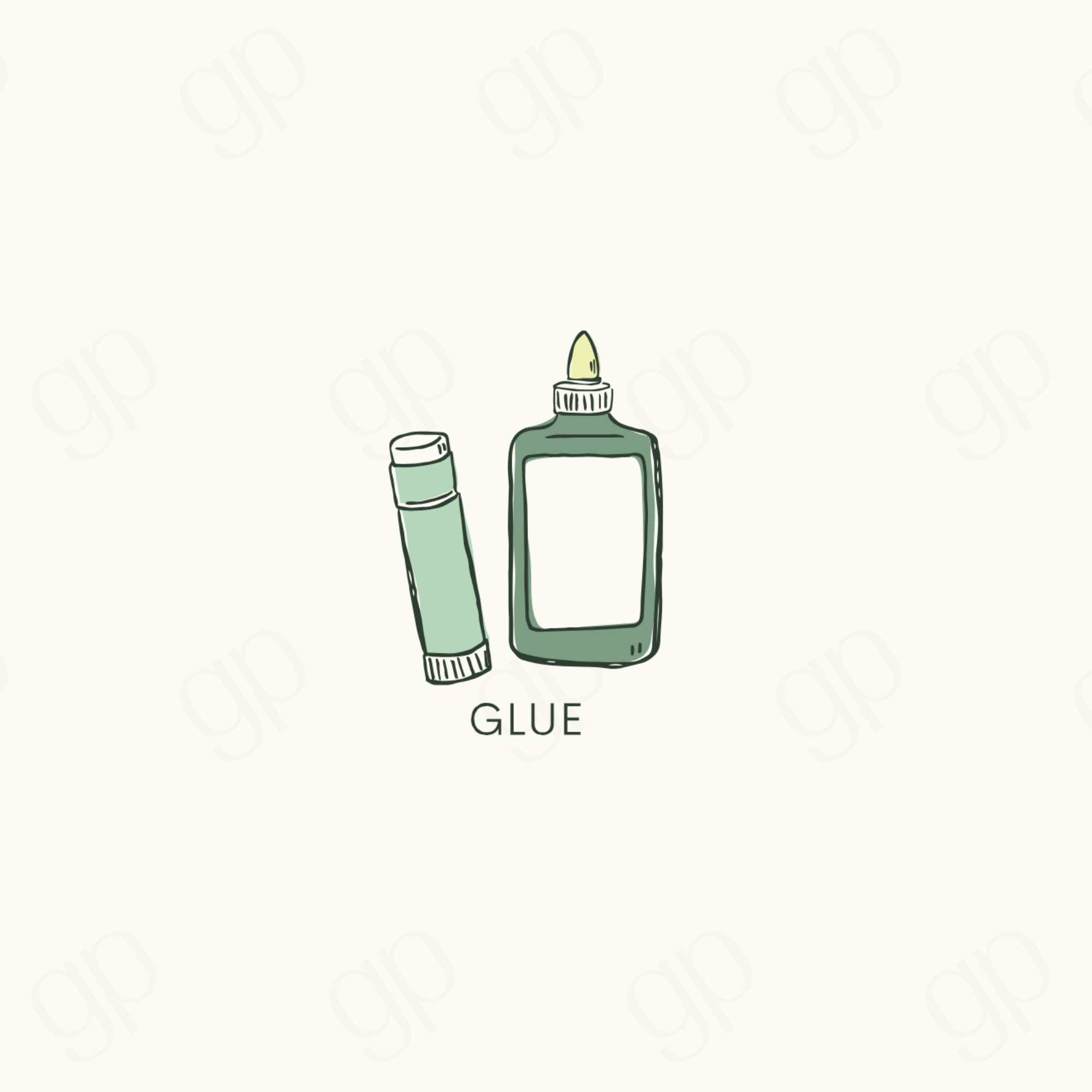 Glue - Green - sticker label