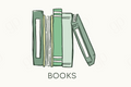 Books - Style B - Green - sticker label