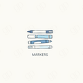 Markers Labels - Blue - sticker label