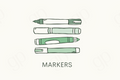 Markers - Green - sticker label