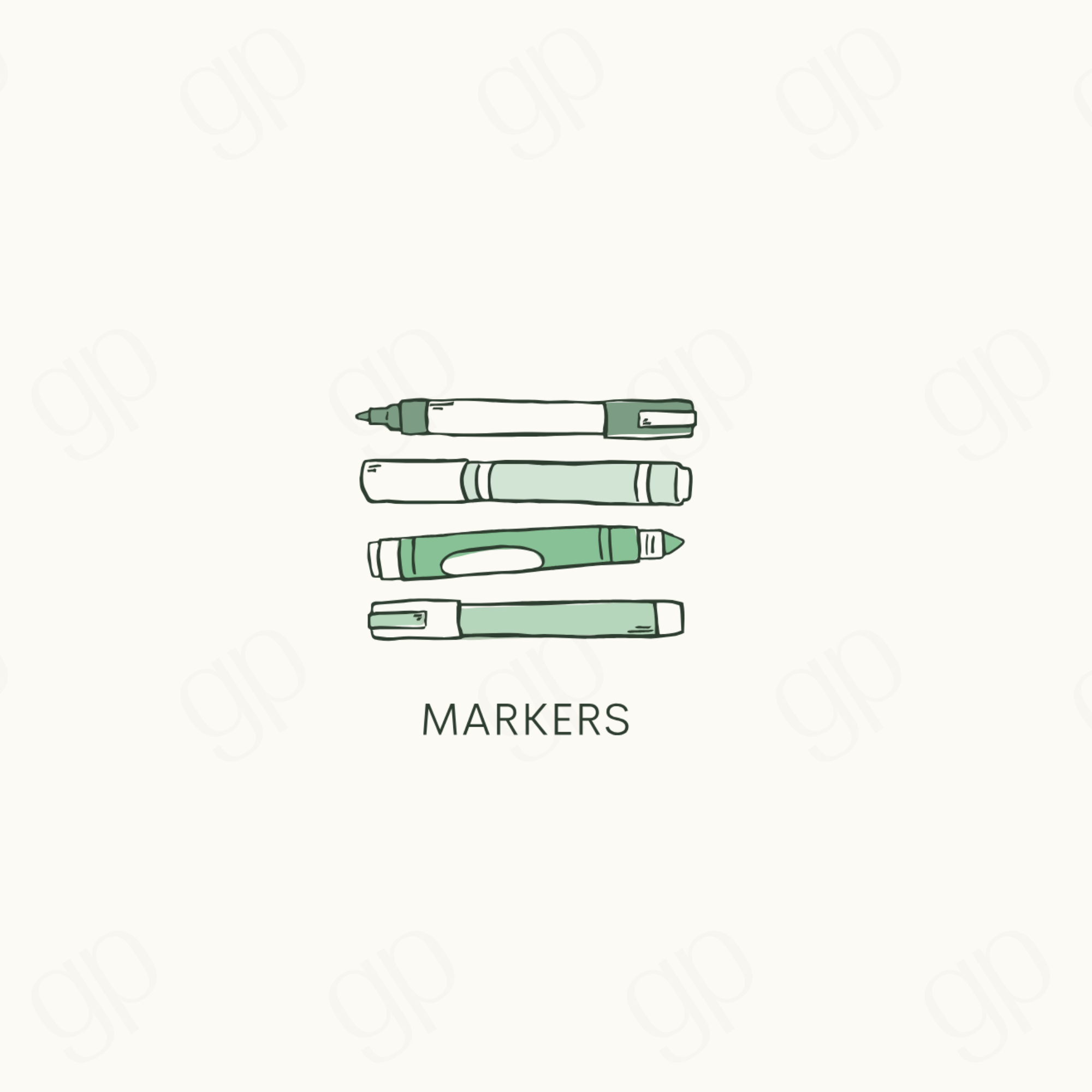Markers - Green - sticker label