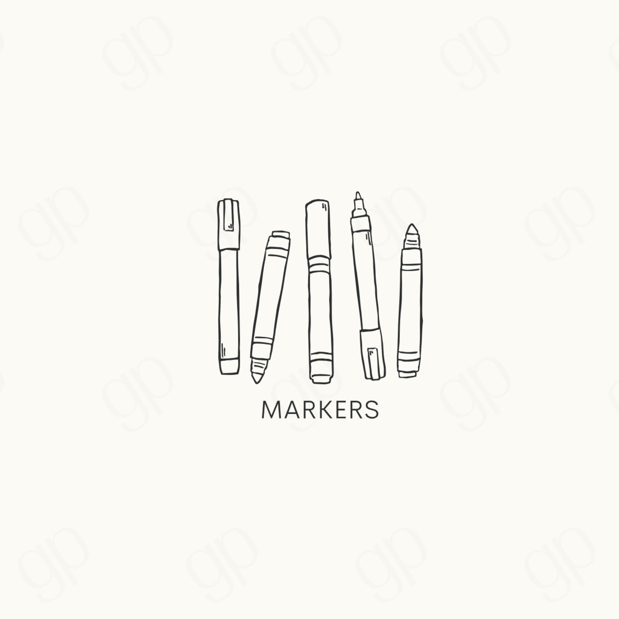 Markers - Black Line - sticker label