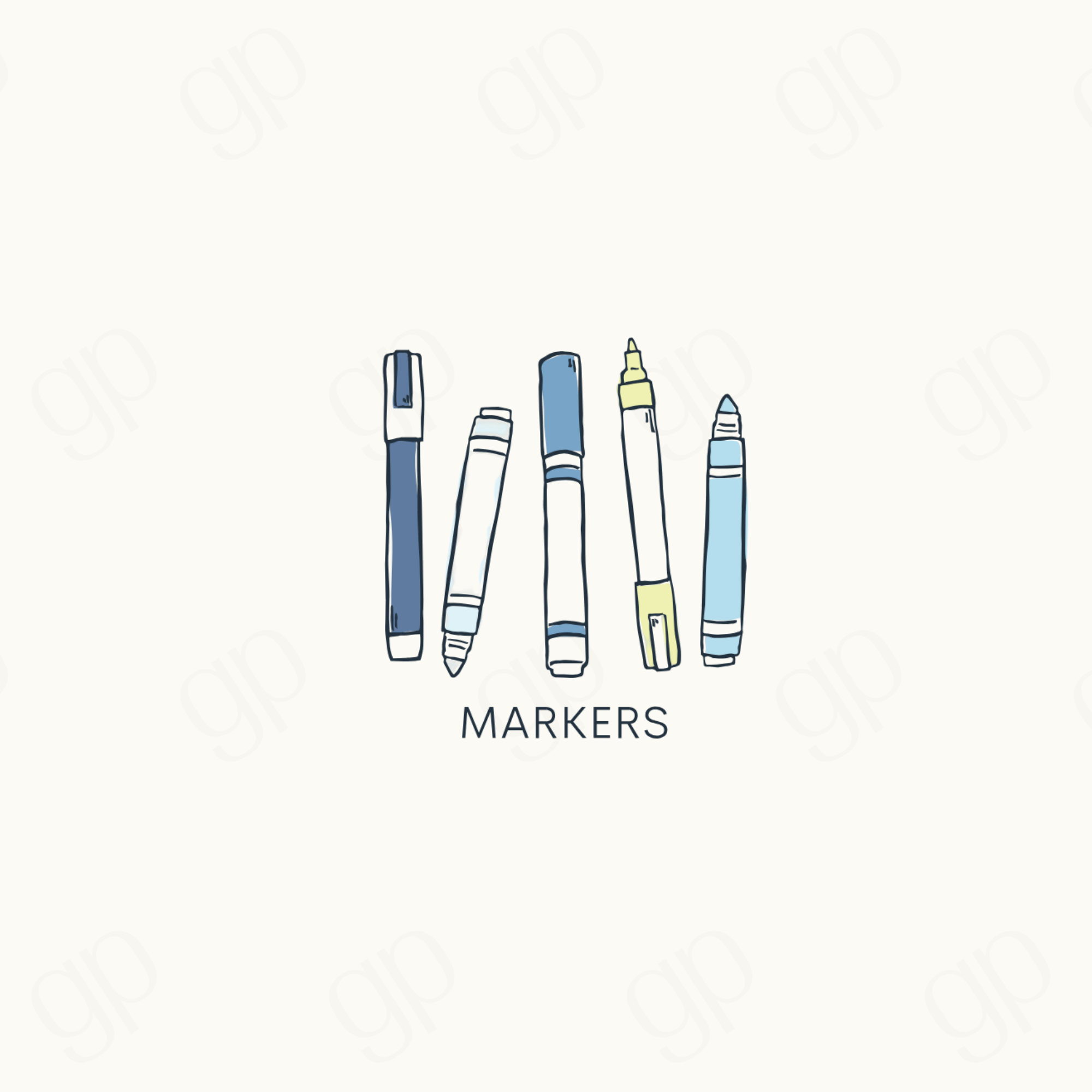 Markers - Blue - sticker label
