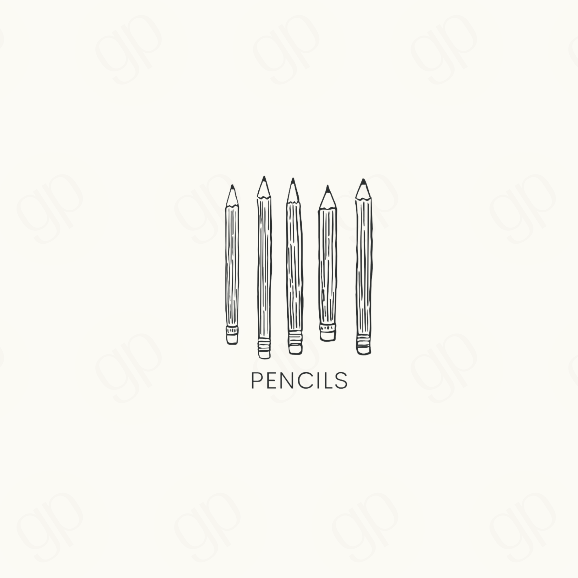 Pencils - Black Line - sticker label
