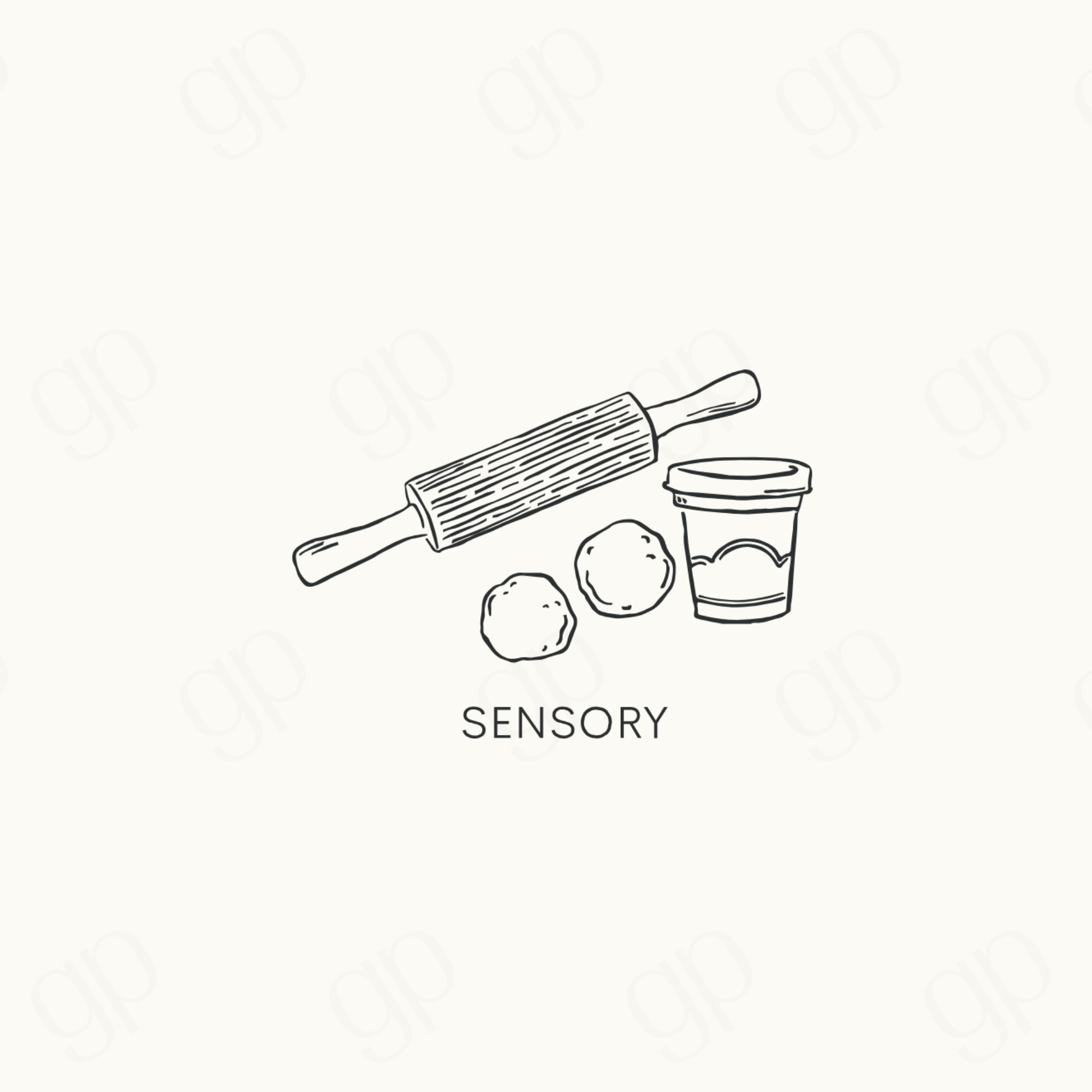 Sensory - Black Line - sticker label