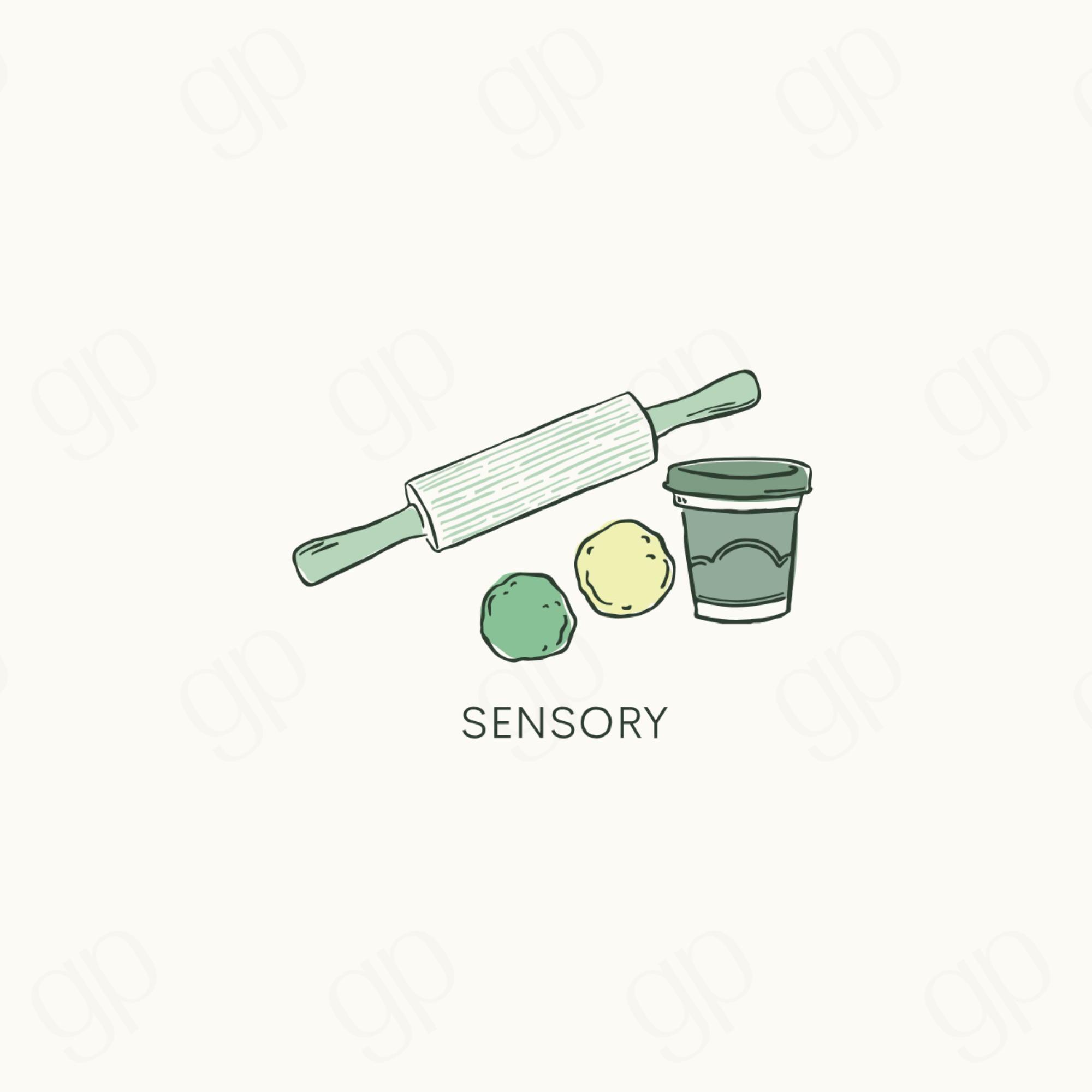 Sensory - Green - sticker label