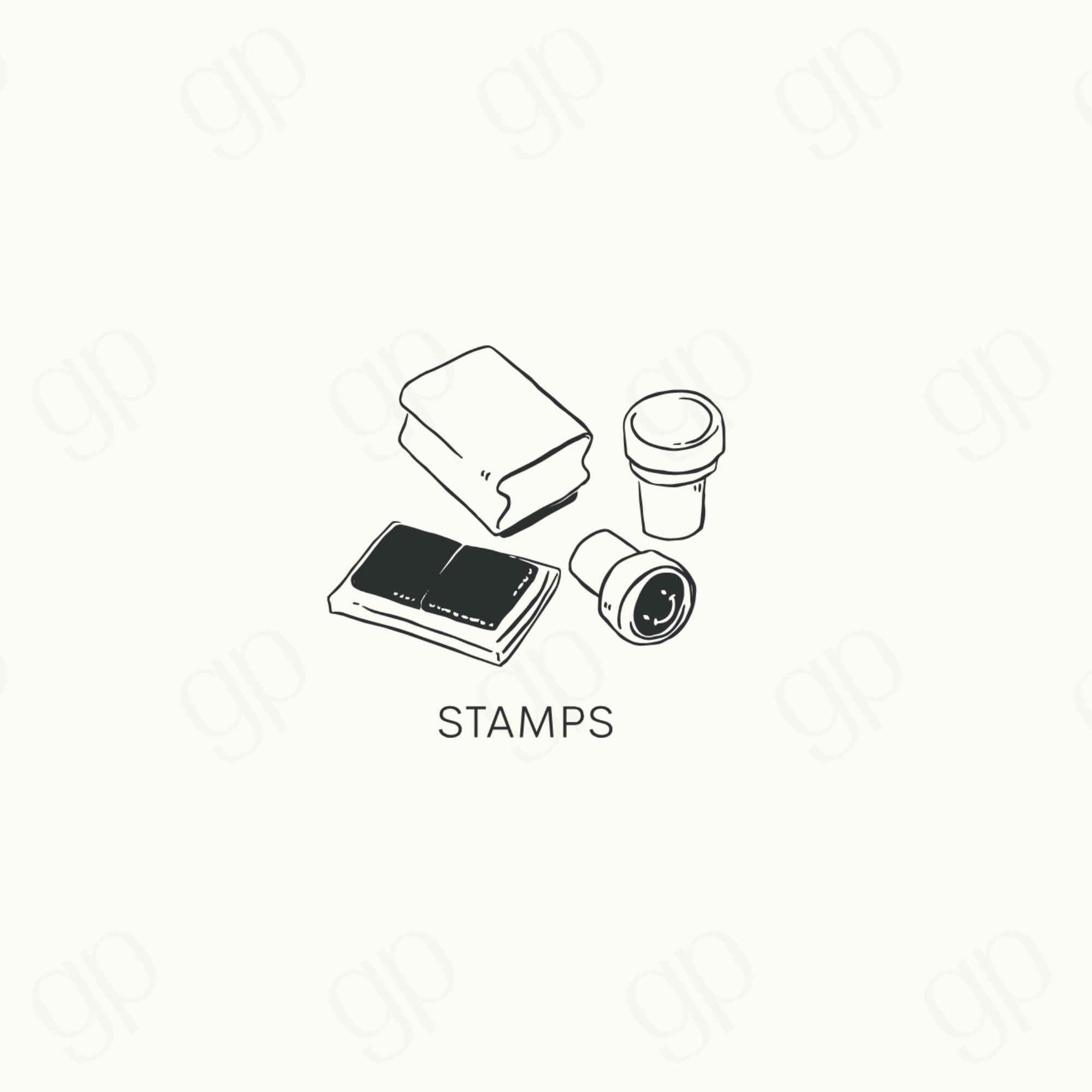 Stamps - Green - sticker label
