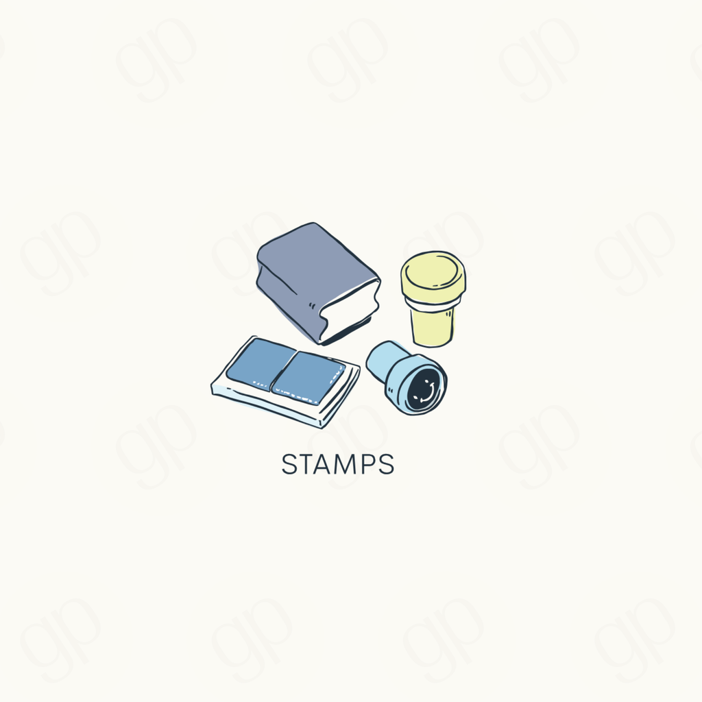 Stamps Labels - Blue - sticker label