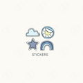 Sticker Labels - Blue - sticker label
