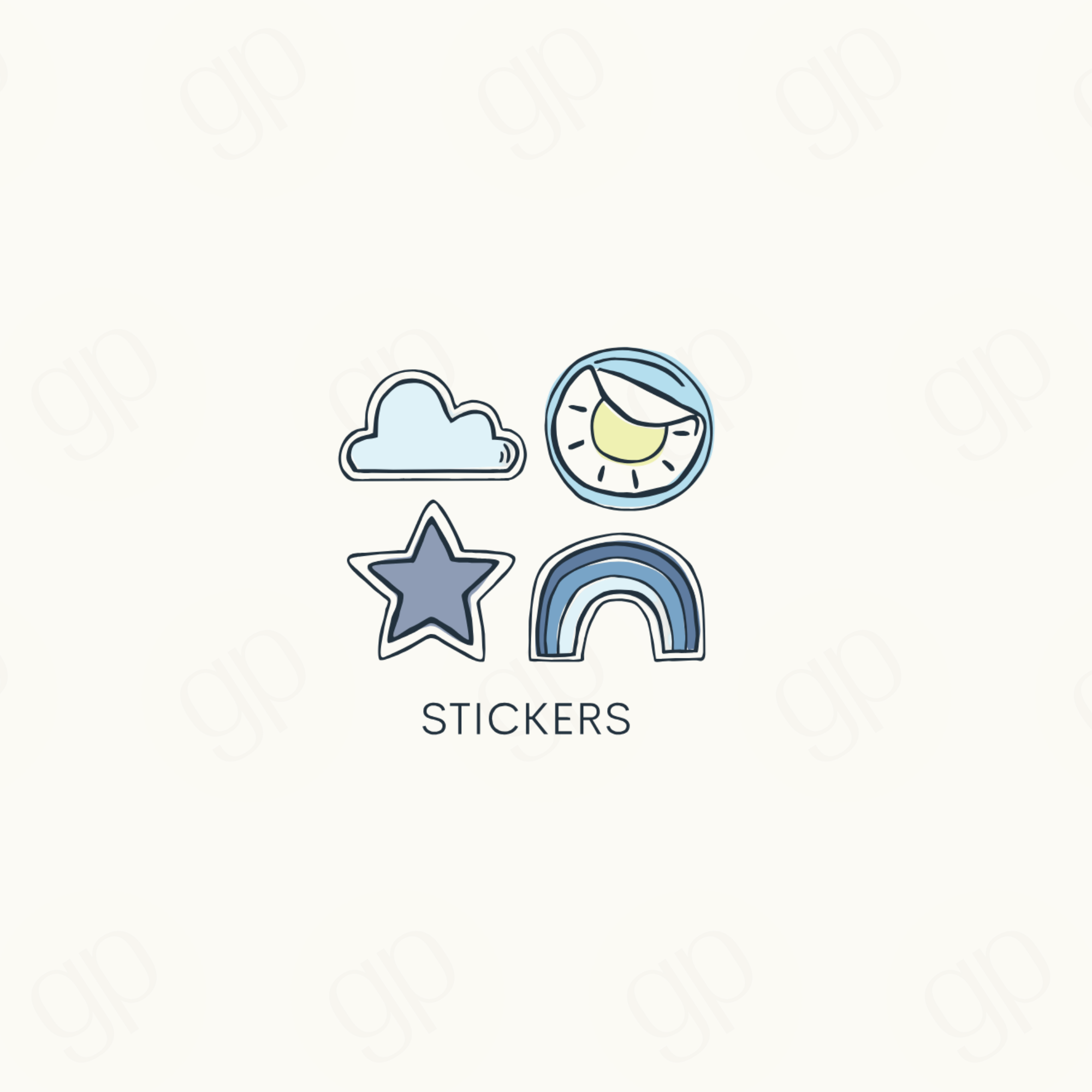 Sticker Labels - Blue - sticker label