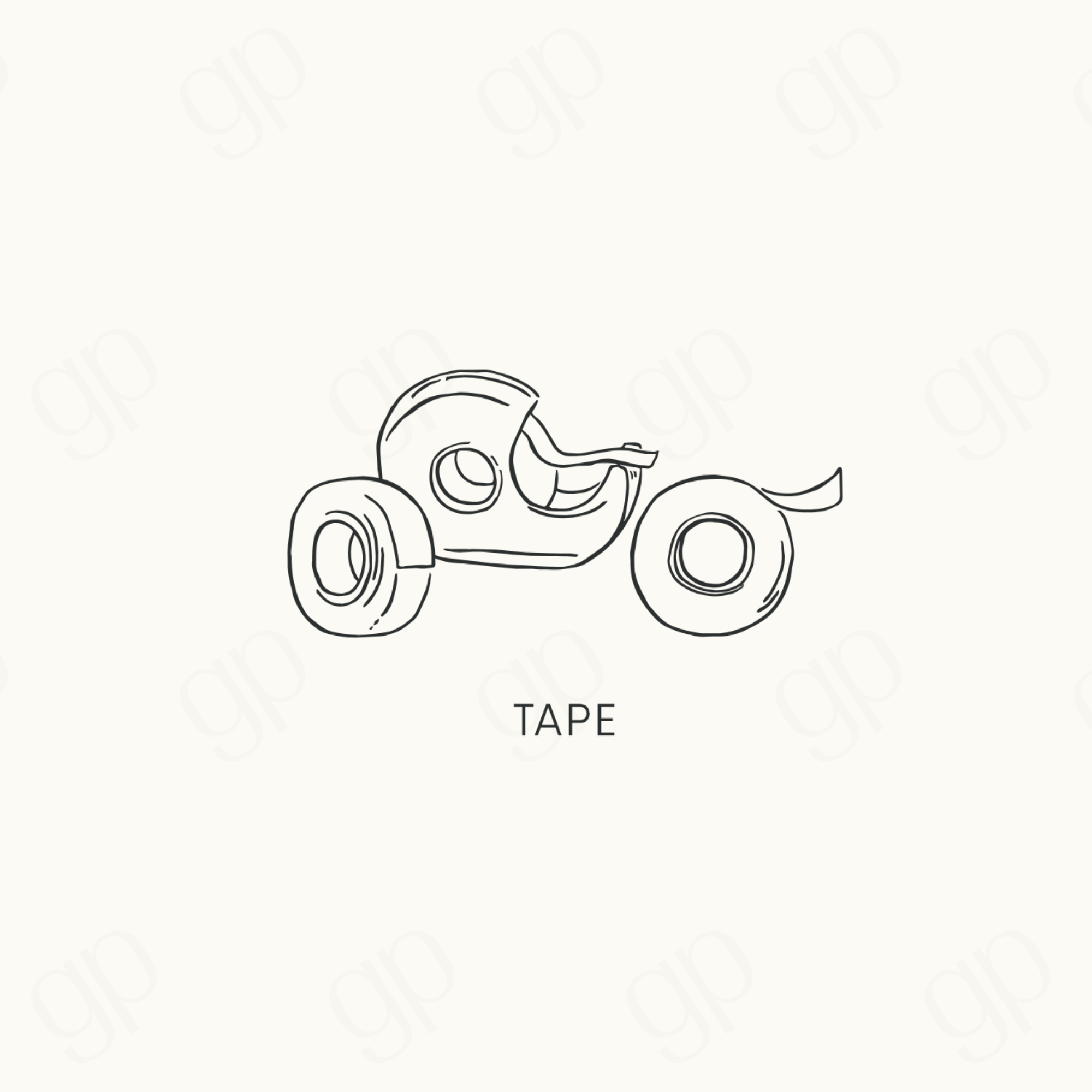 Tape - Black Line - sticker label