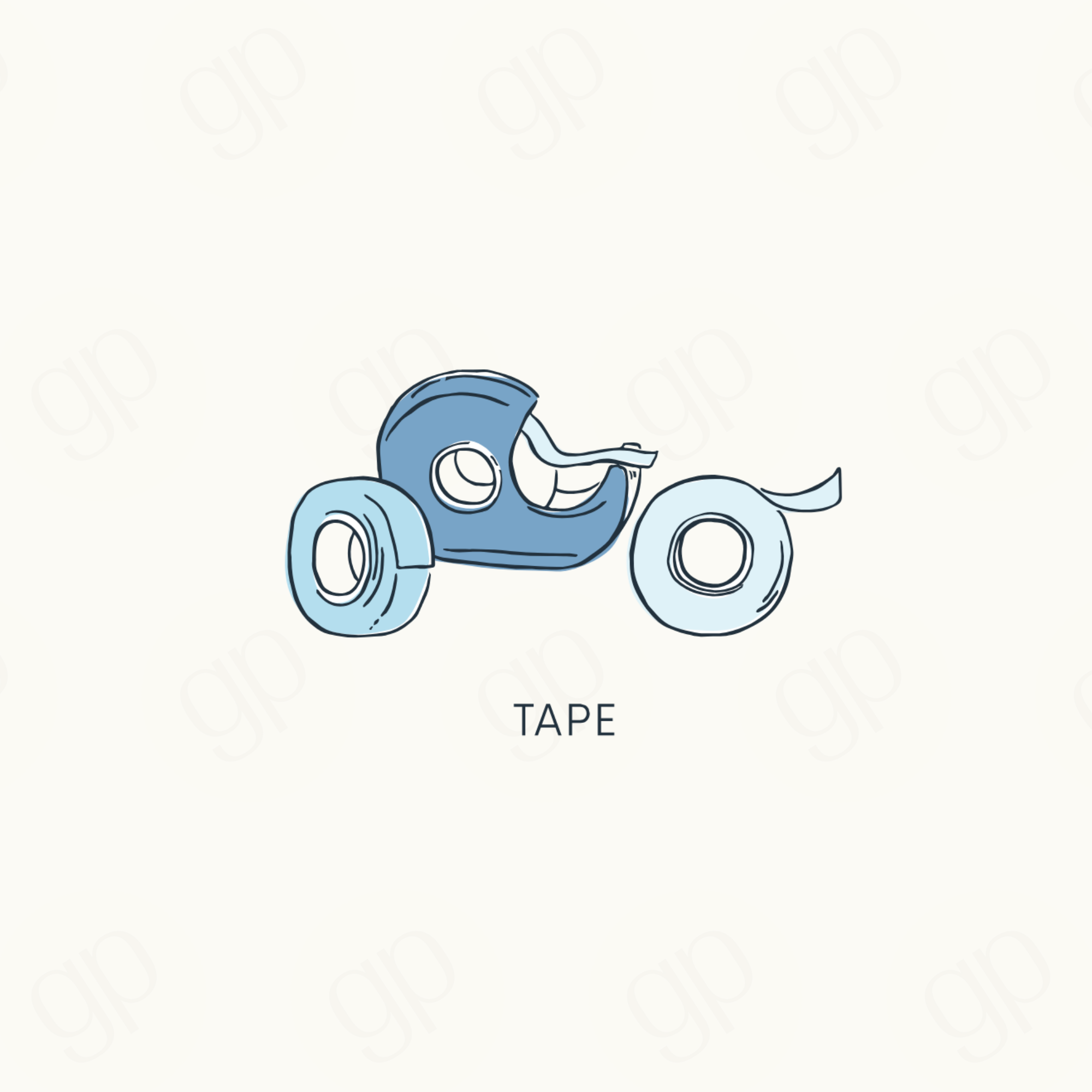 Tape Labels - Blue - sticker label