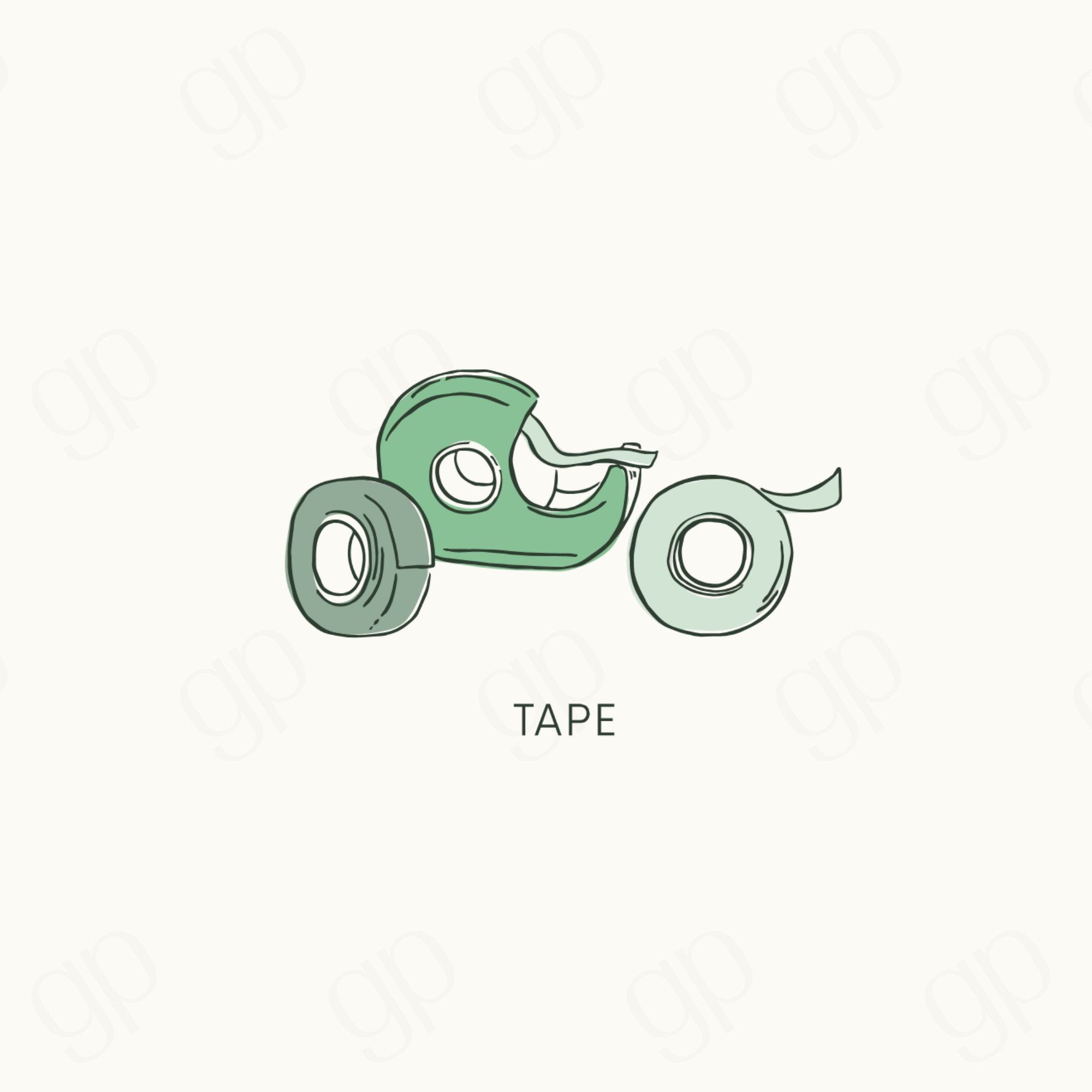 Tape - Green - sticker label