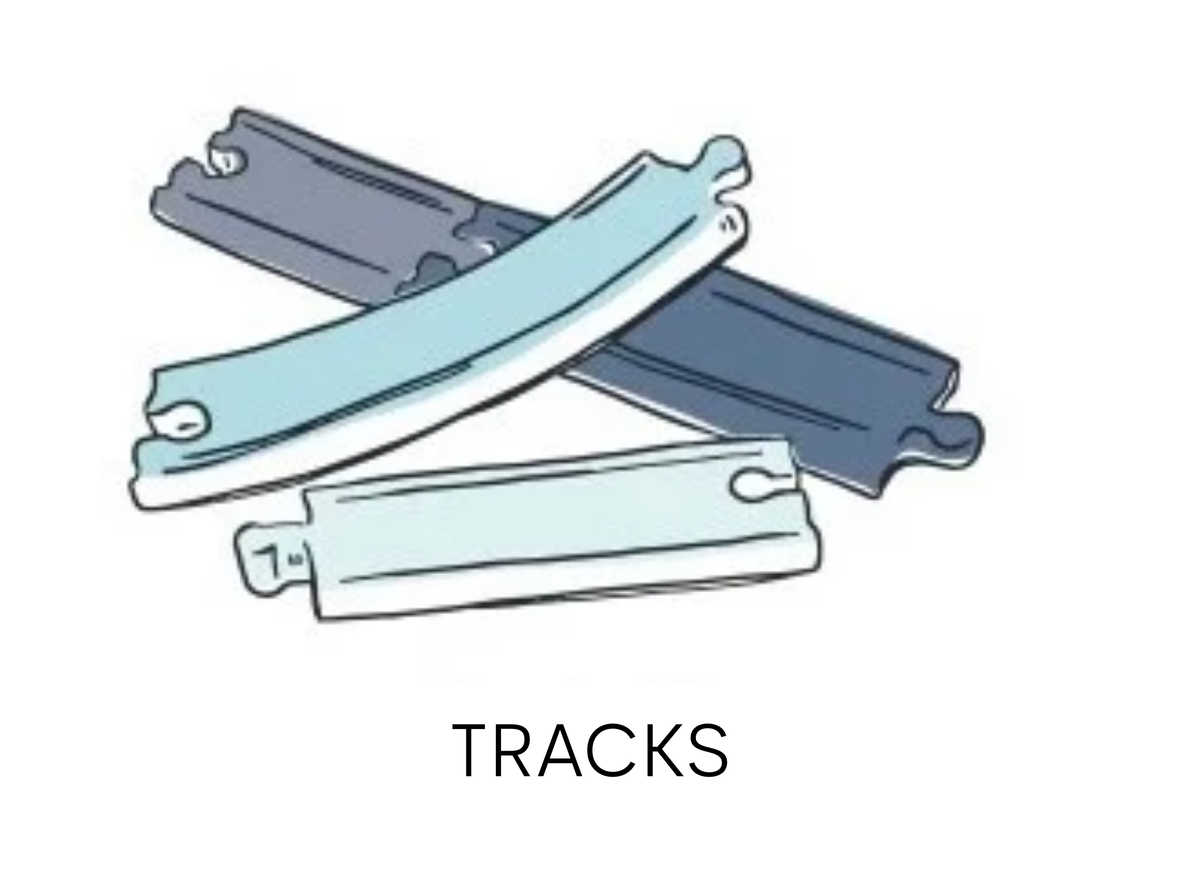 Illustration of tracks on a white background