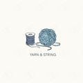 Yarn & String Labels - Blue - sticker label